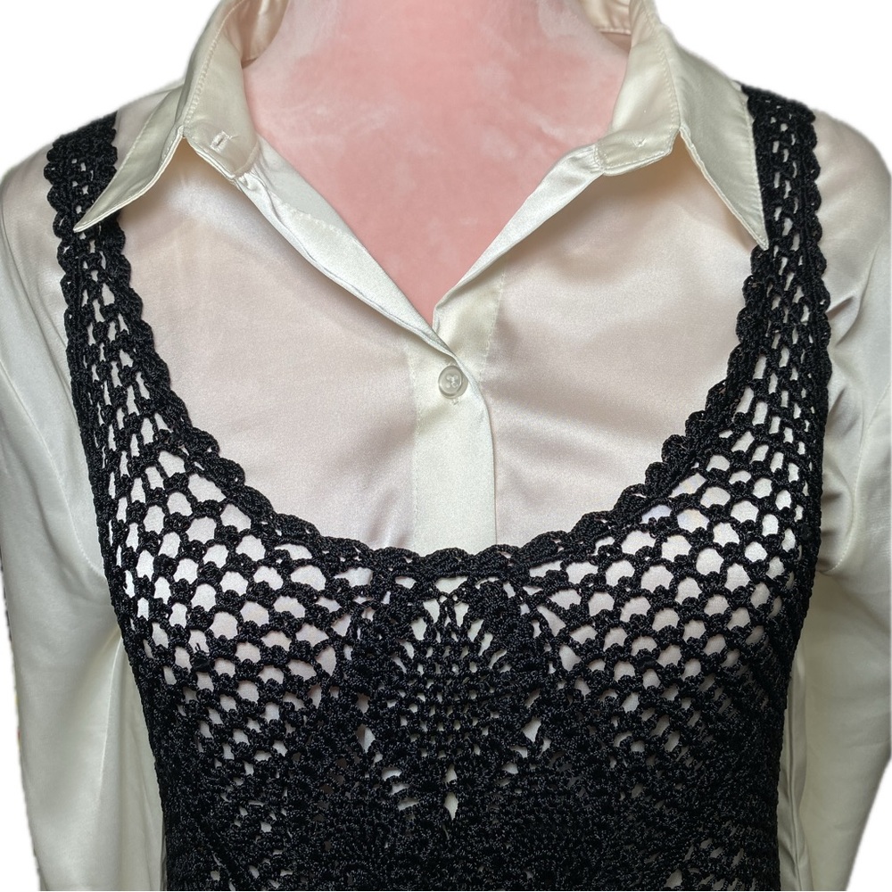 Black Crochet Tank Top